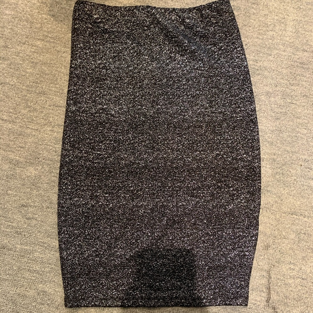 Blue and black slight metallic skirt
